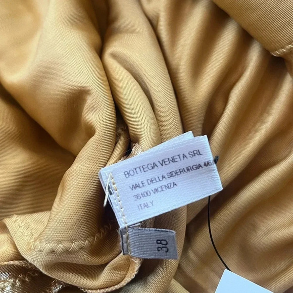 Bottega Veneta Square Neckline Gold Midi Dress Women Size XS, US2, IT38 - Picture 13 of 14
